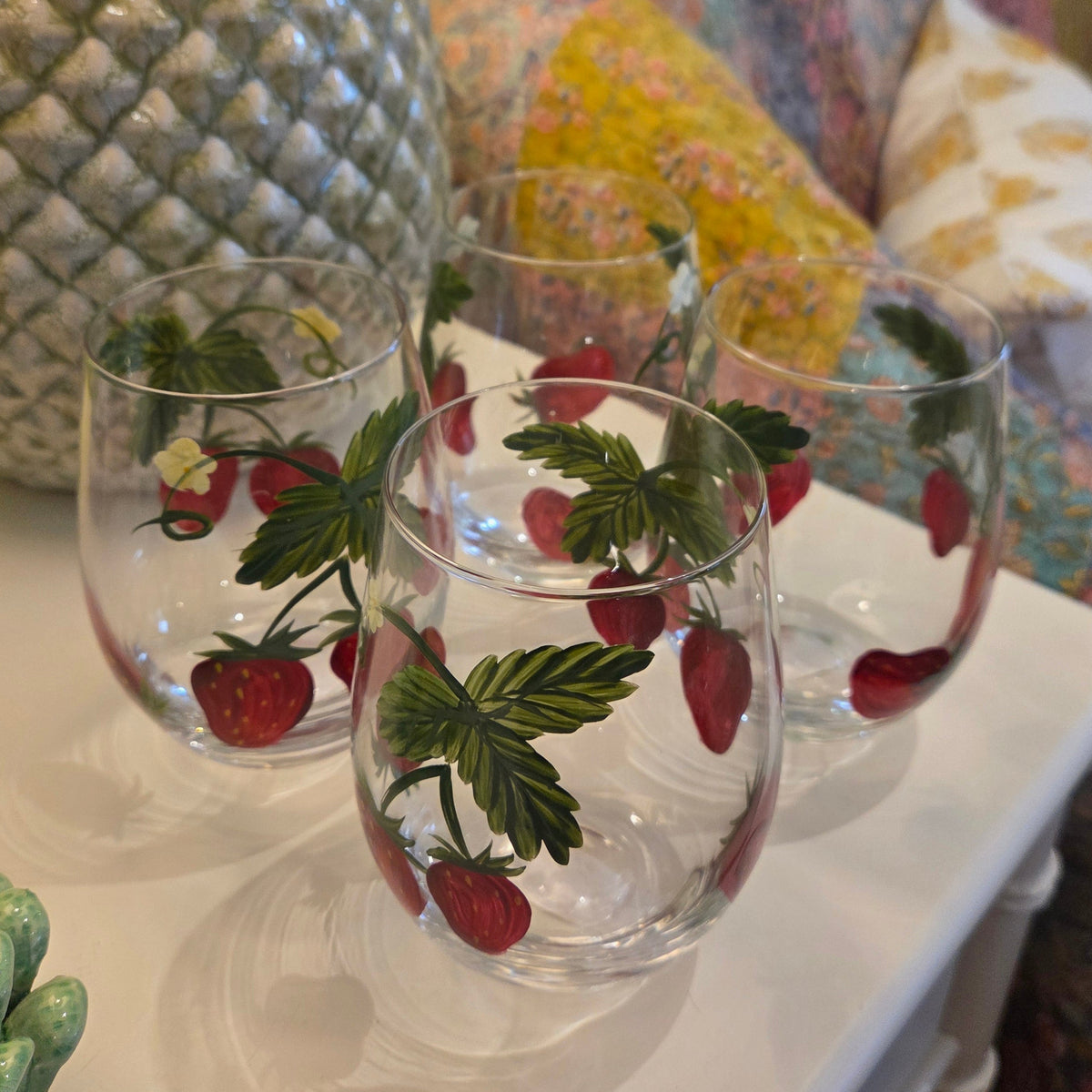 Strawberry Water Glass