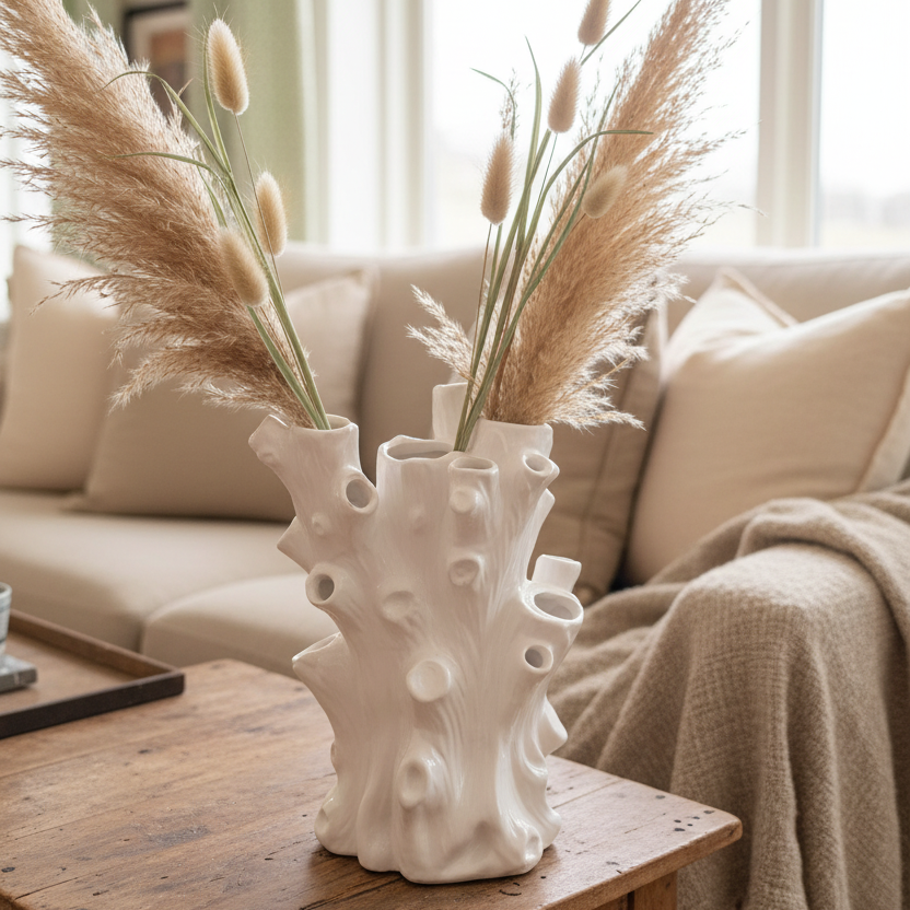 White Tree Trunk Vase