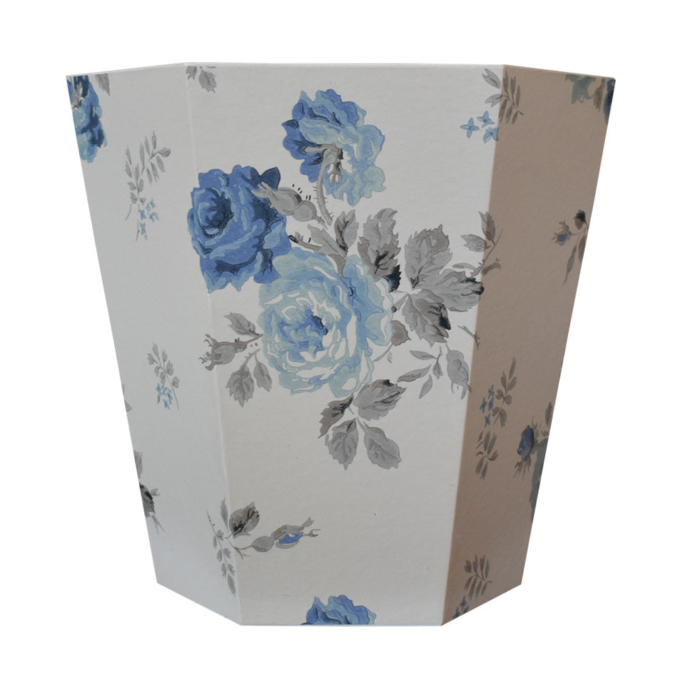 Blue Rose Paper Bin