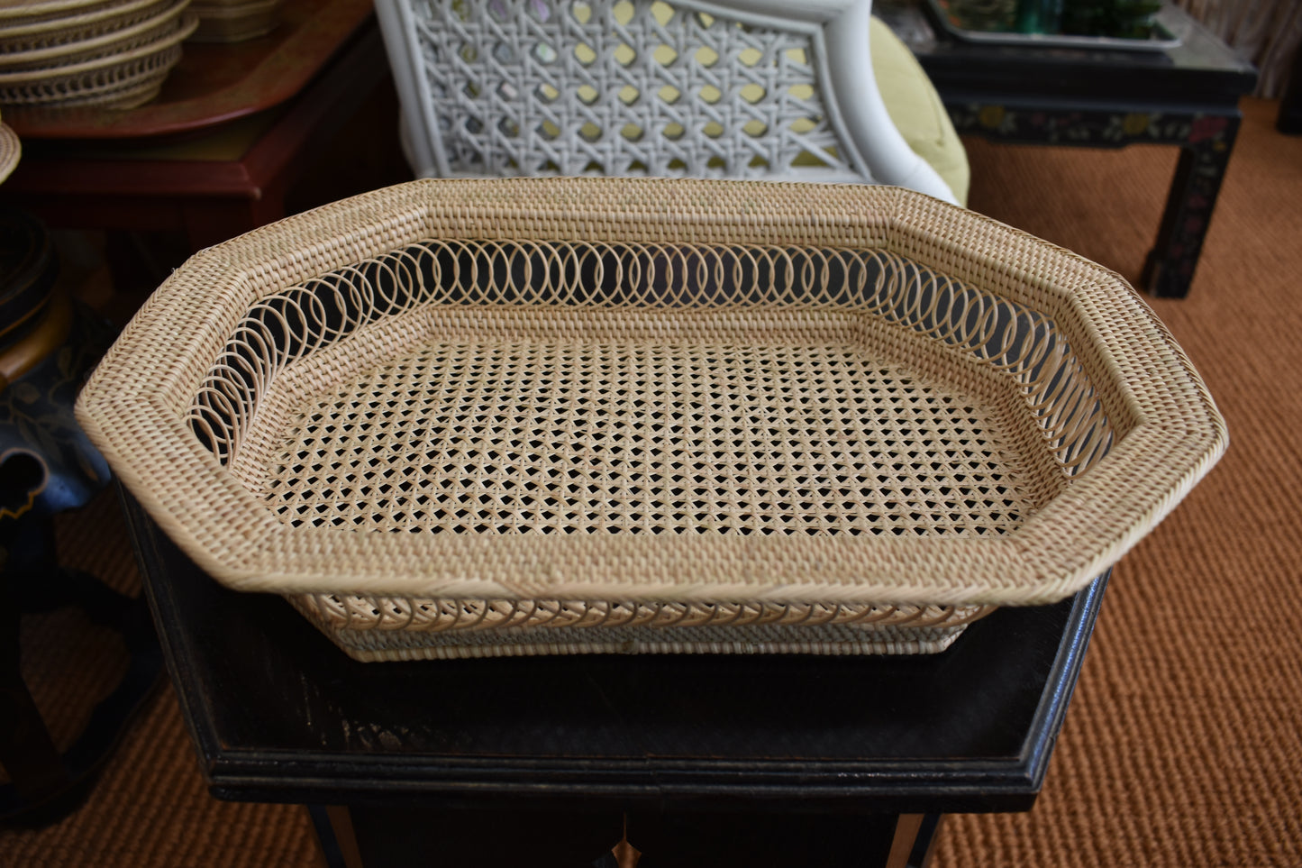 Large Rectangle Spiral Weave Tray - 3-4L