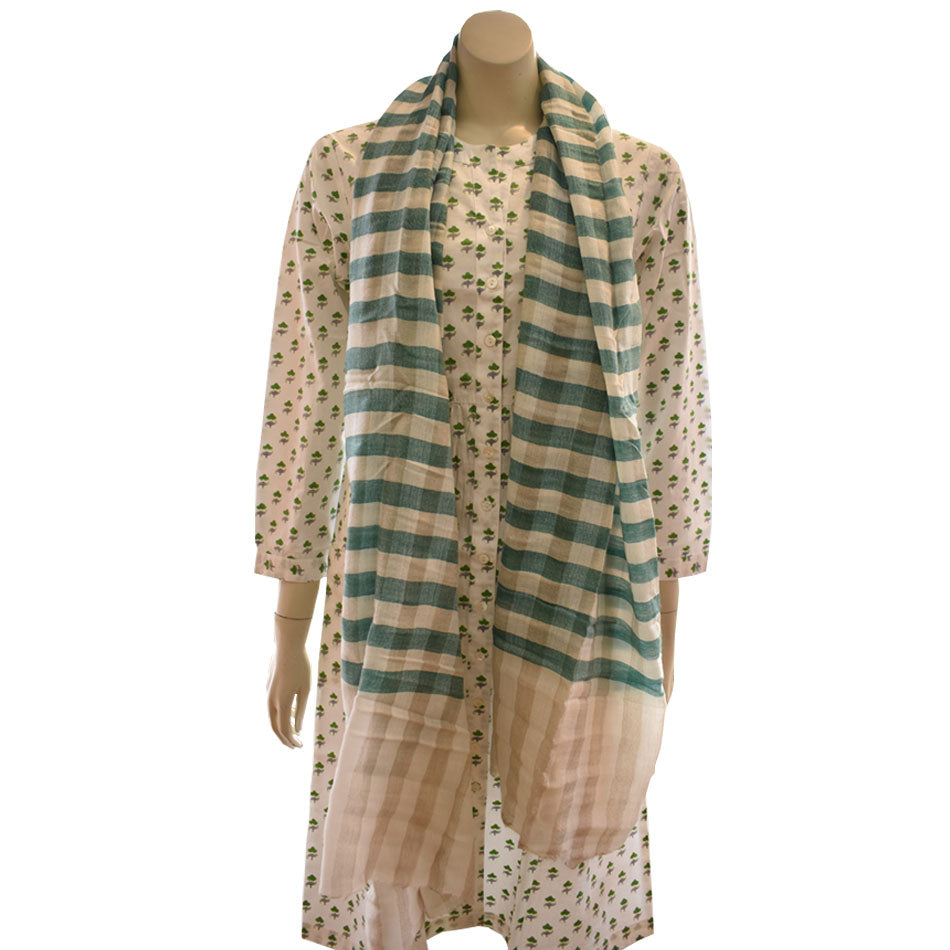 Gingham Cashmere Scarf