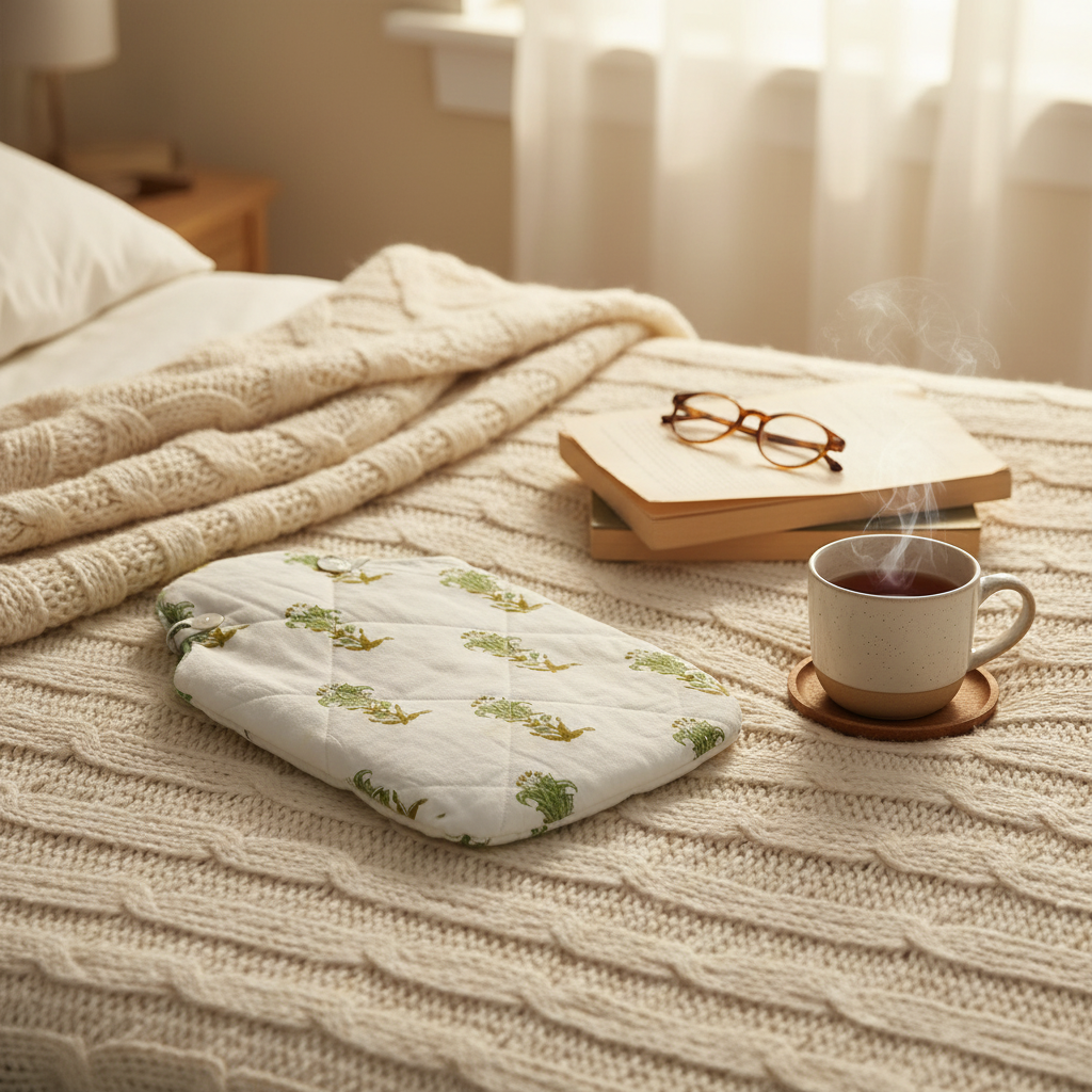 Hot Water Bottle Cover - Indian Lily