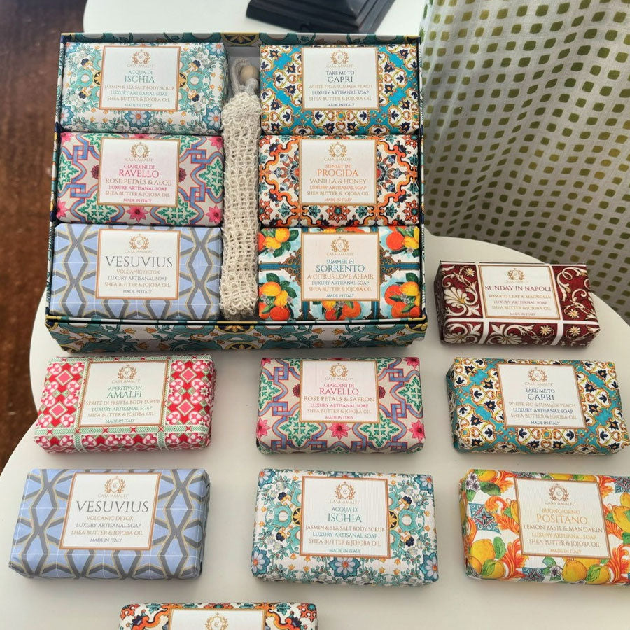 6 Pack Italian Soap & Sisal Bag