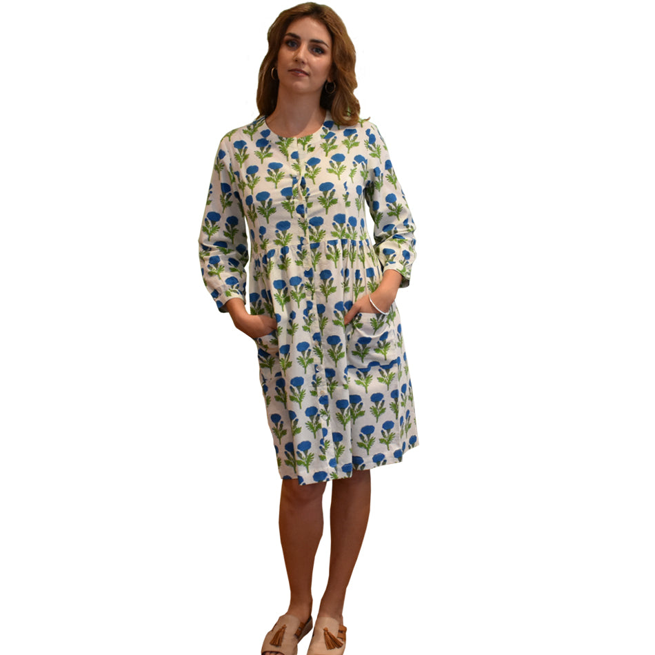 Waisted Pocket Dress -Marigold