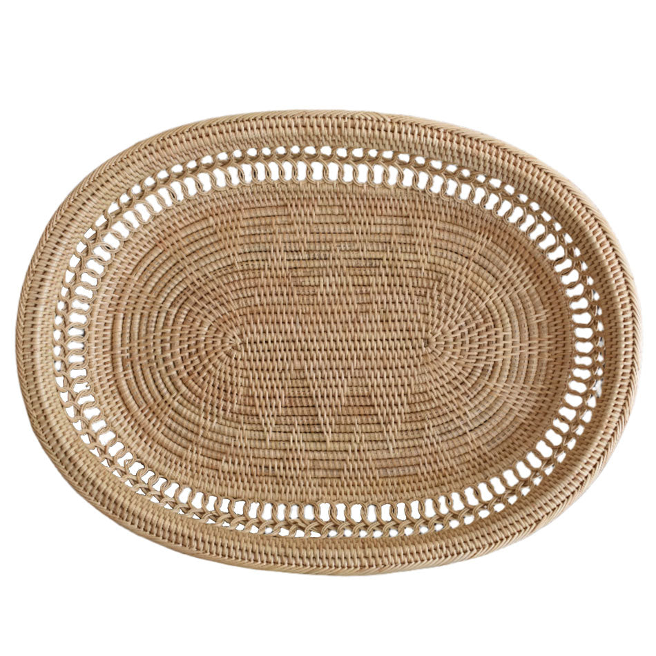 Oval Tray w/Palm leaf Centre - 3-1