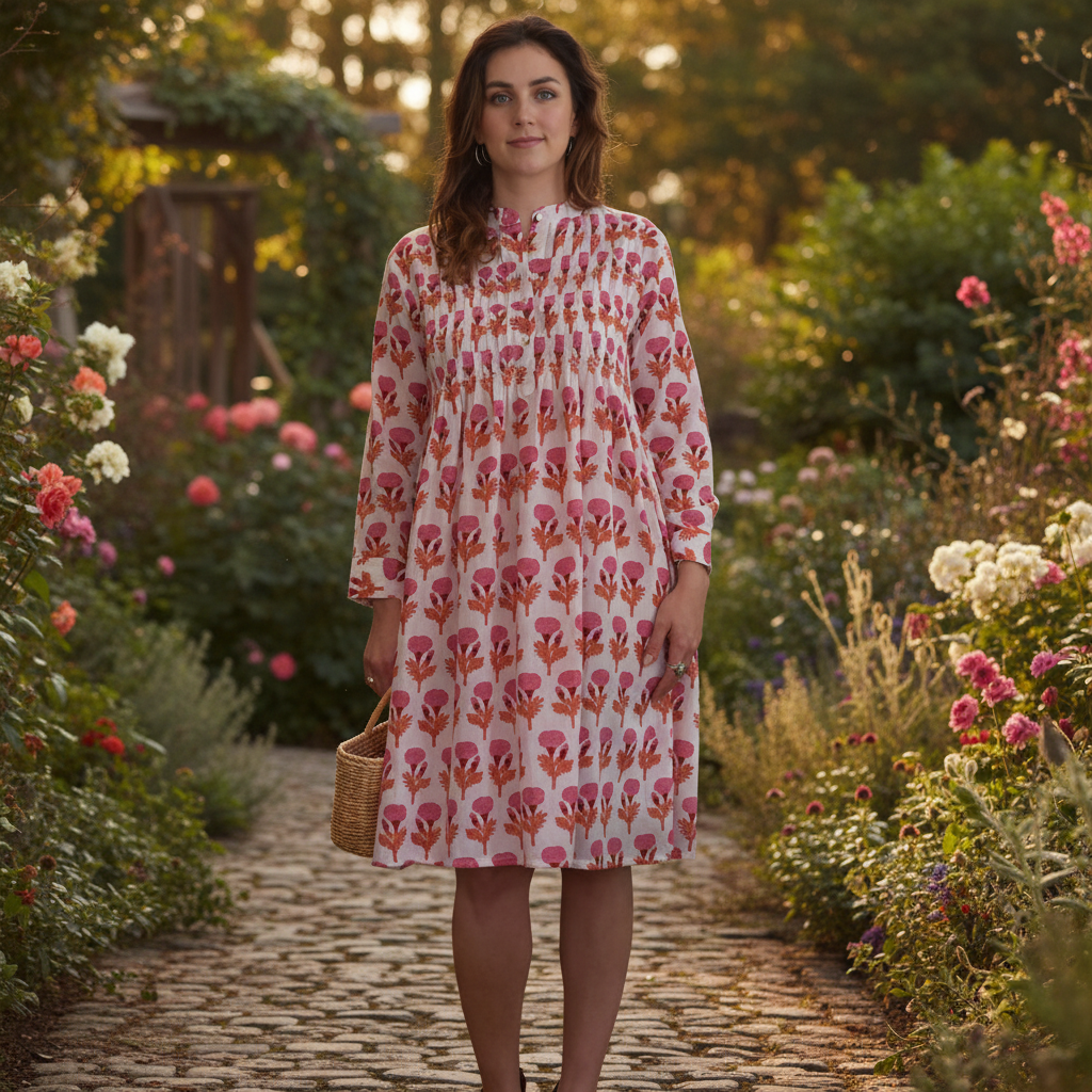 Pintucked Dress - Marigold