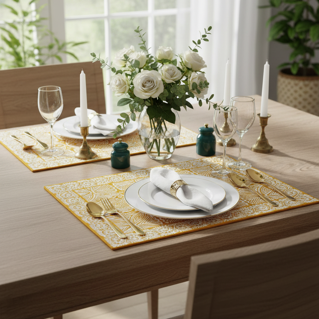 Square Flower Table Mats x 2