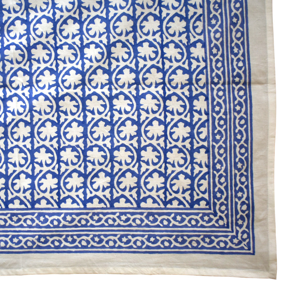 Hand block printed tablecloth Rect at Pigott's Store