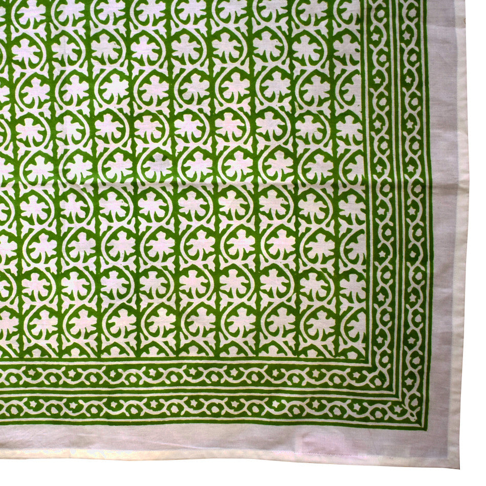 Hand block printed tablecloth Rect at Pigott's Store