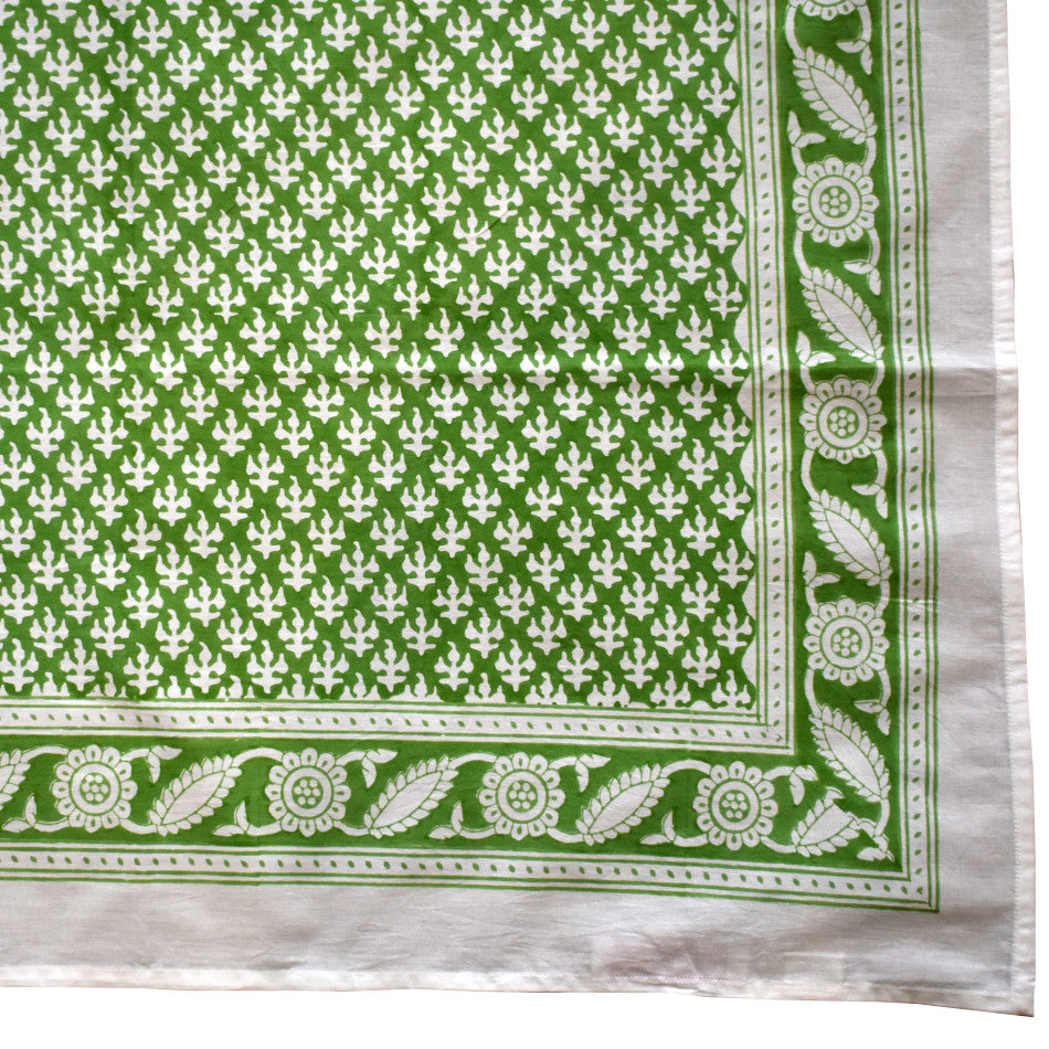 Hand block printed tablecloth Rect at Pigott's Store