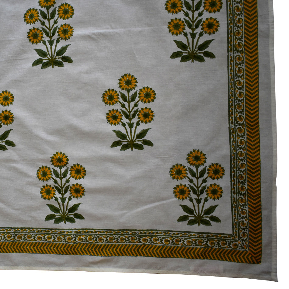 Hand block printed tablecloth Rect at Pigott's Store