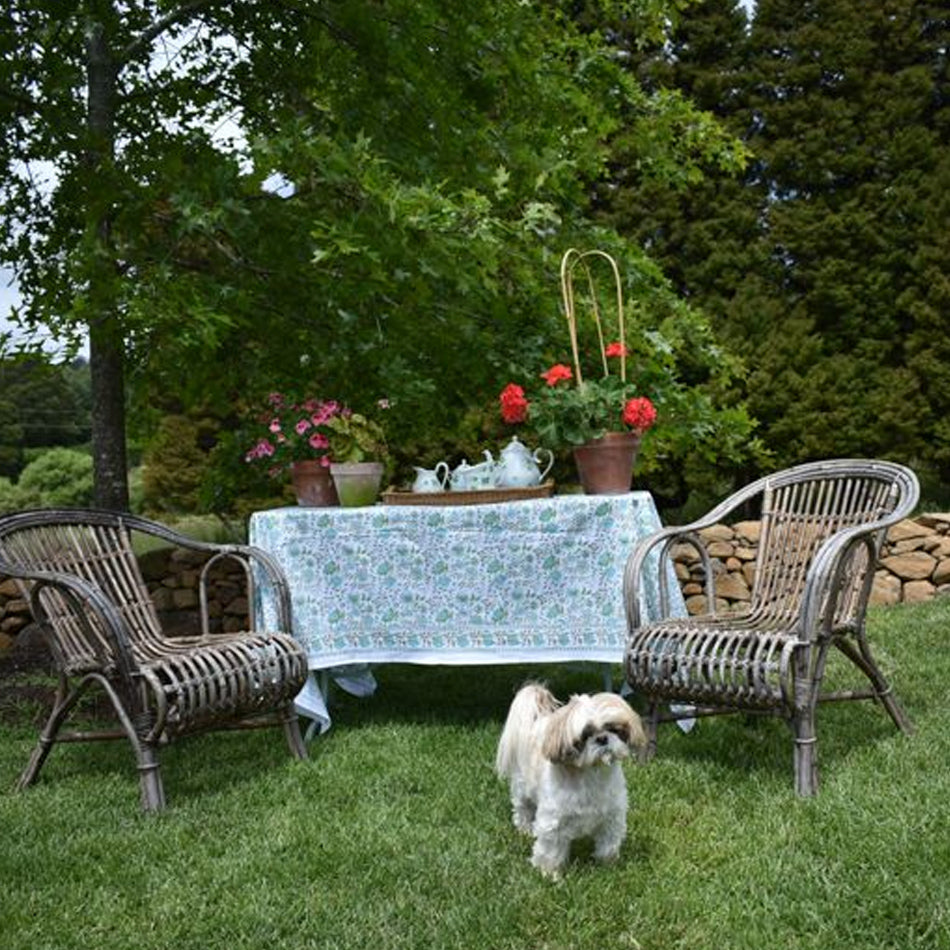Hand block printed tablecloth Rect at Pigott's Store