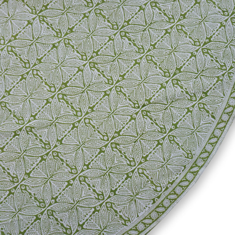 Hand block printed tablecloth Round at Pigott's Store
