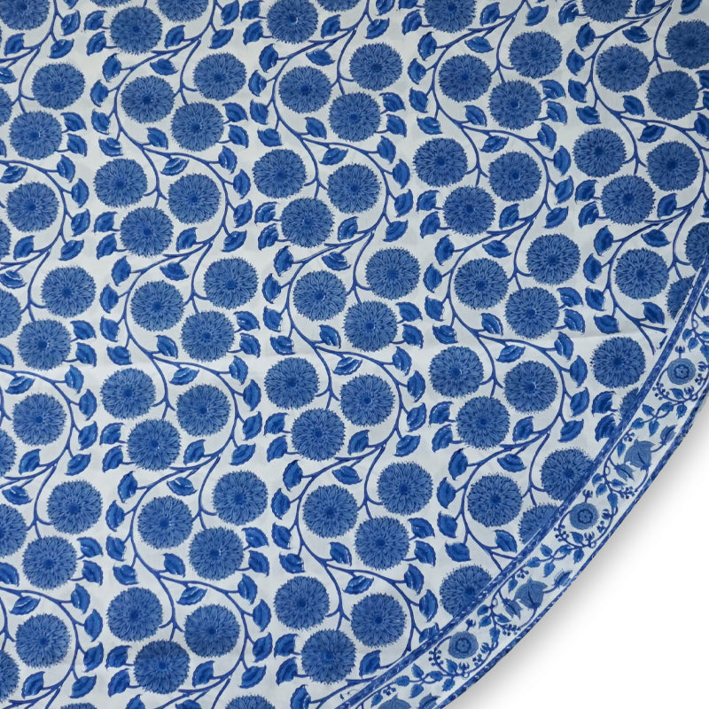 Hand block printed tablecloth Round at Pigott's Store