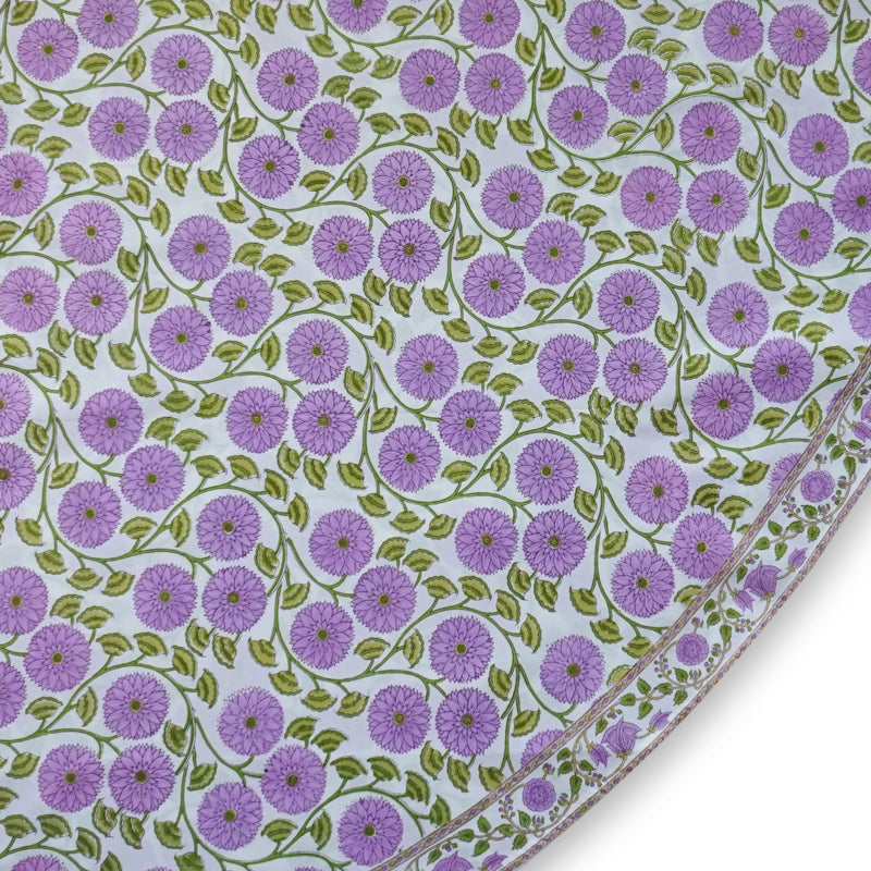 Hand block printed tablecloth Round at Pigott's Store