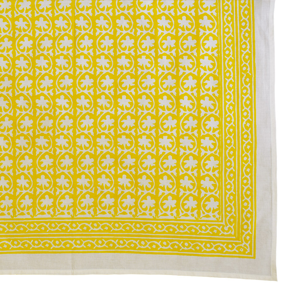 Hand block printed tablecloth Rect at Pigott's Store