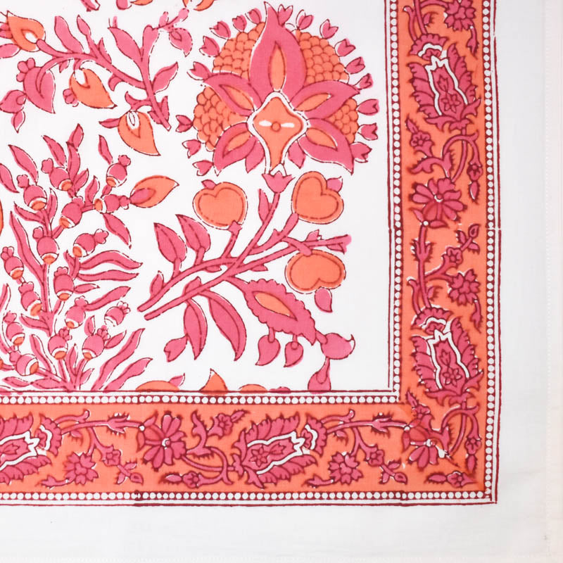 Hand block printed tablecloth Rect at Pigott's Store