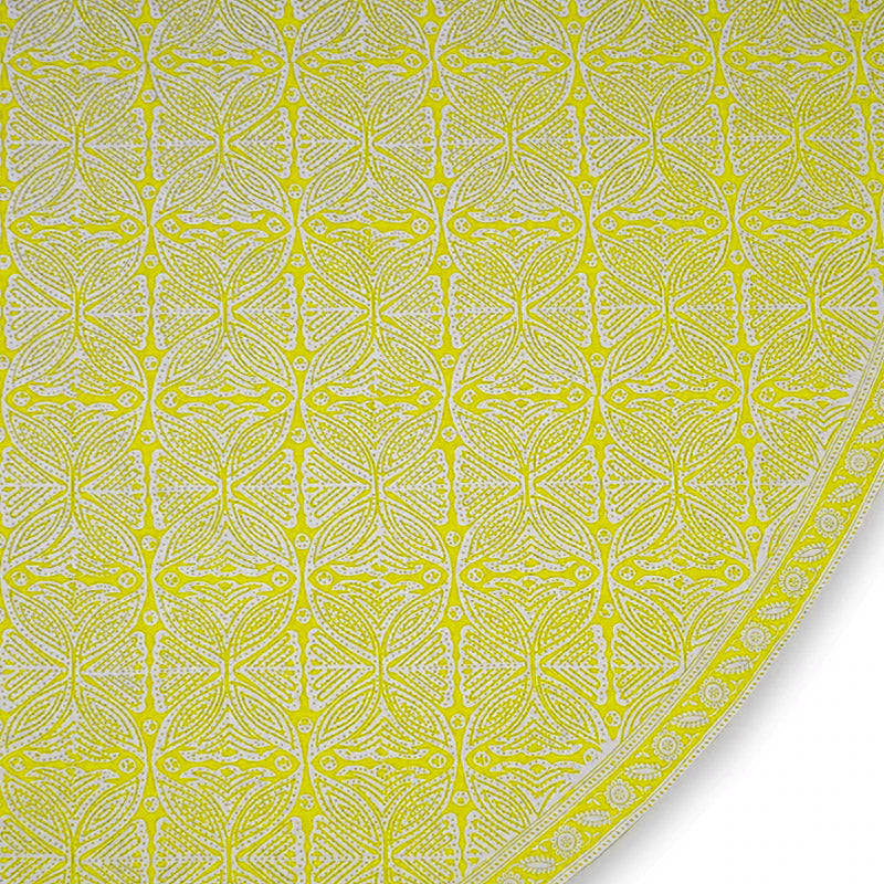Hand block printed tablecloth Round at Pigott's Store
