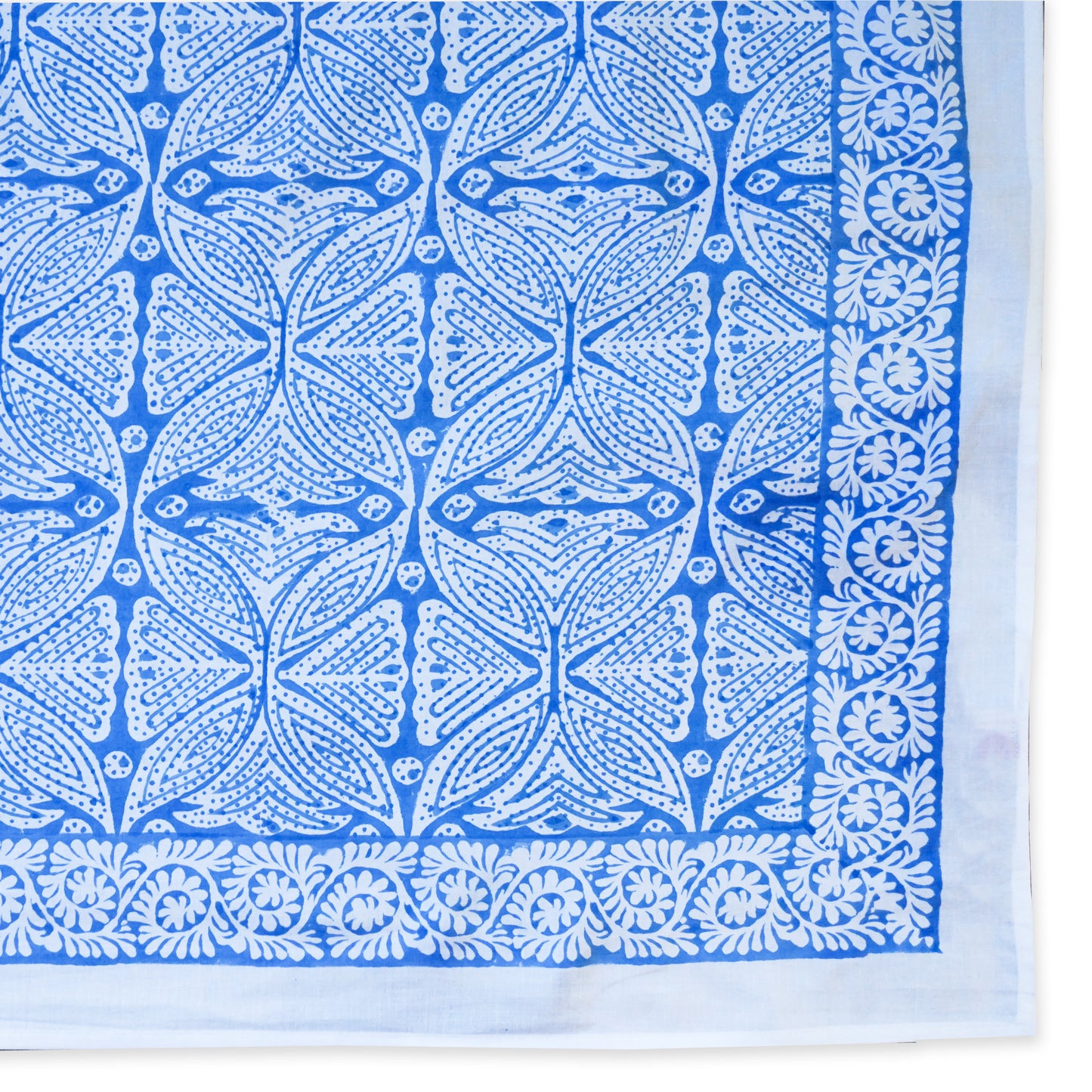 Hand block printed tablecloth Rect at Pigott's Store