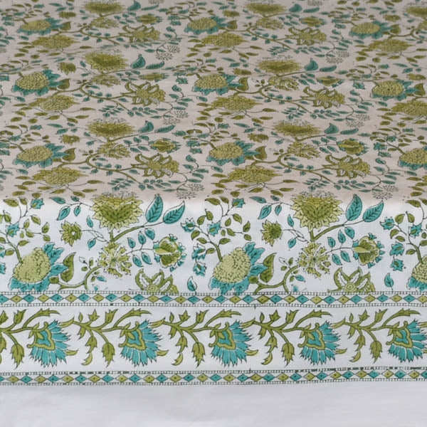 Fine Indian Hand Block Printed Cotton Table Cloth at Pigott's Store