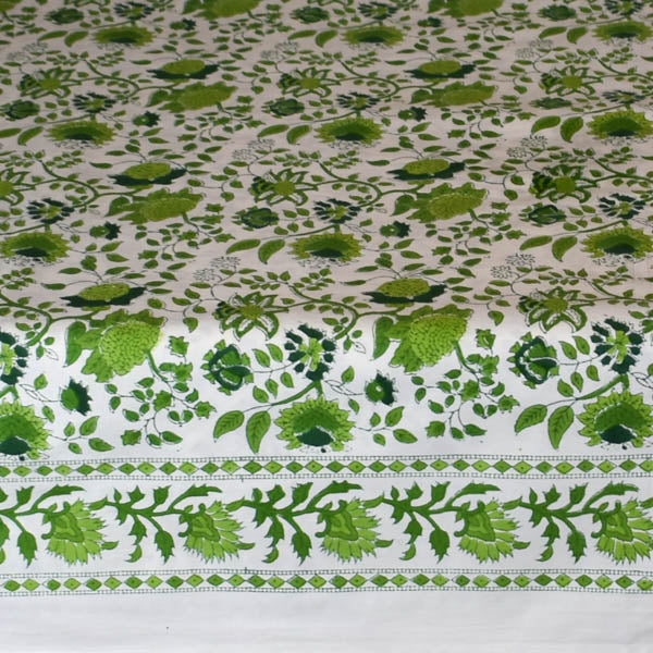 Fine Indian Hand Block Printed Cotton Table Cloth at Pigott's Store
