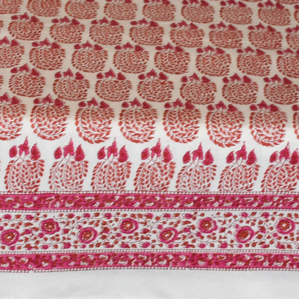 Fine Indian Hand Block Printed Cotton Table Cloth at Pigott's Store