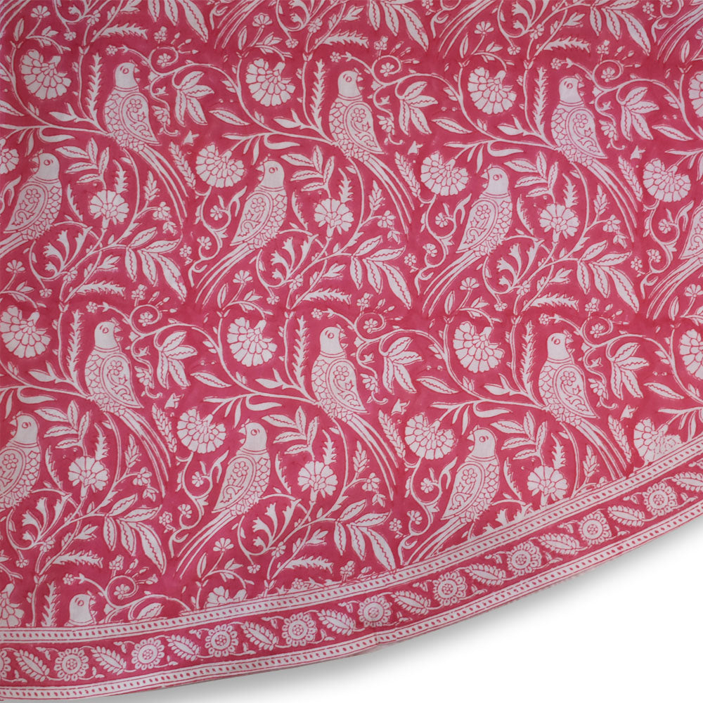 Hand block printed tablecloth Round at Pigott's Store