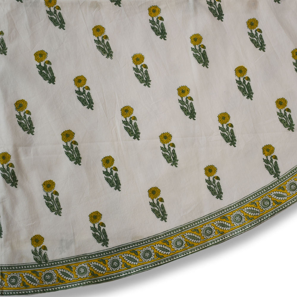 Hand block printed tablecloth Round at Pigott's Store