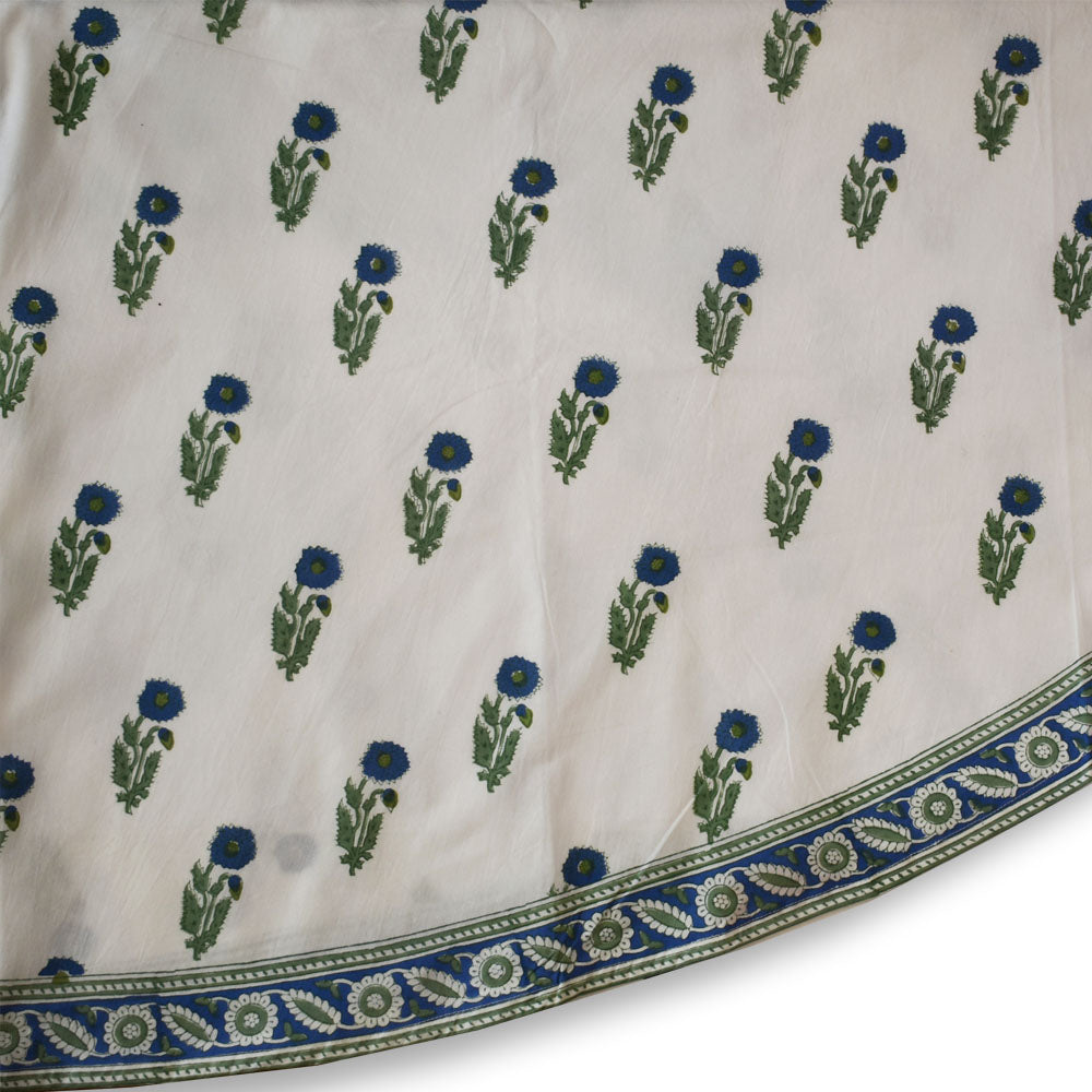 Hand block printed tablecloth Round at Pigott's Store