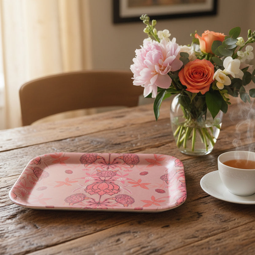 Tray Rect Floral Garden
