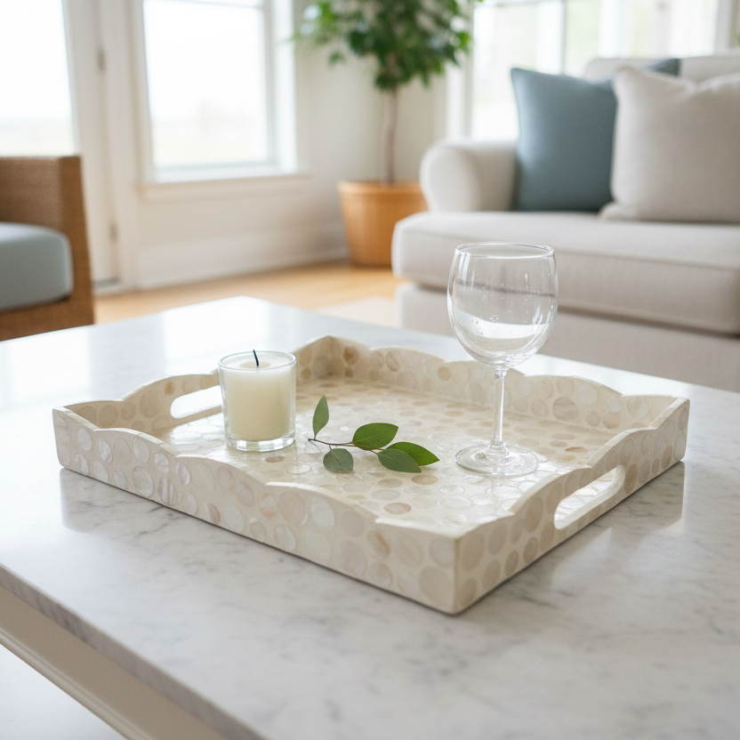 Med. Mother-of-Pearl Scallop Tray