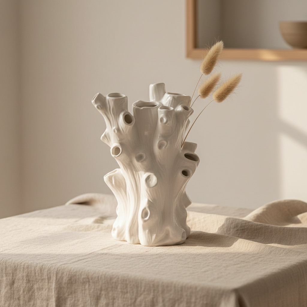 White Tree Trunk Vase