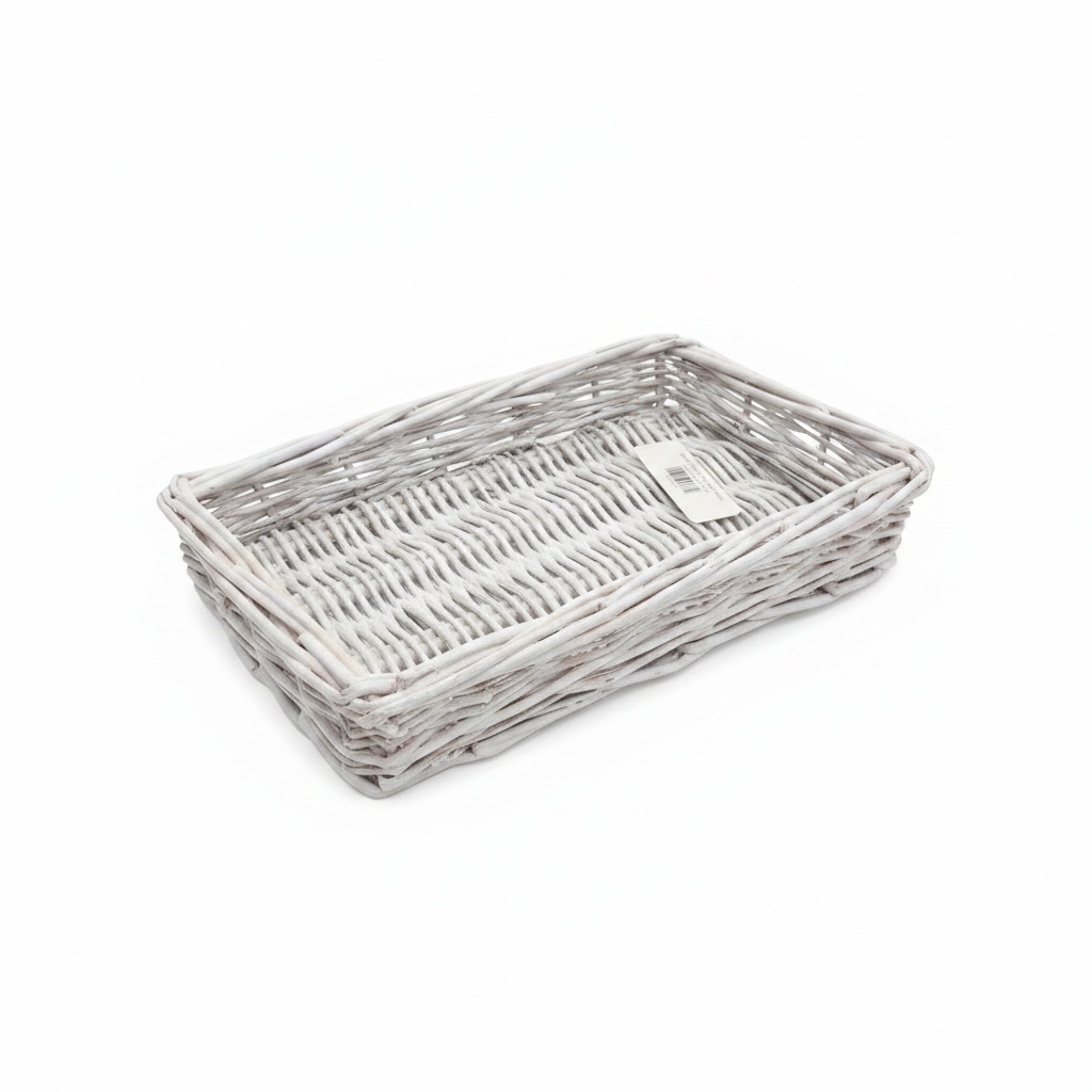 Small Wicker Tray with Glass