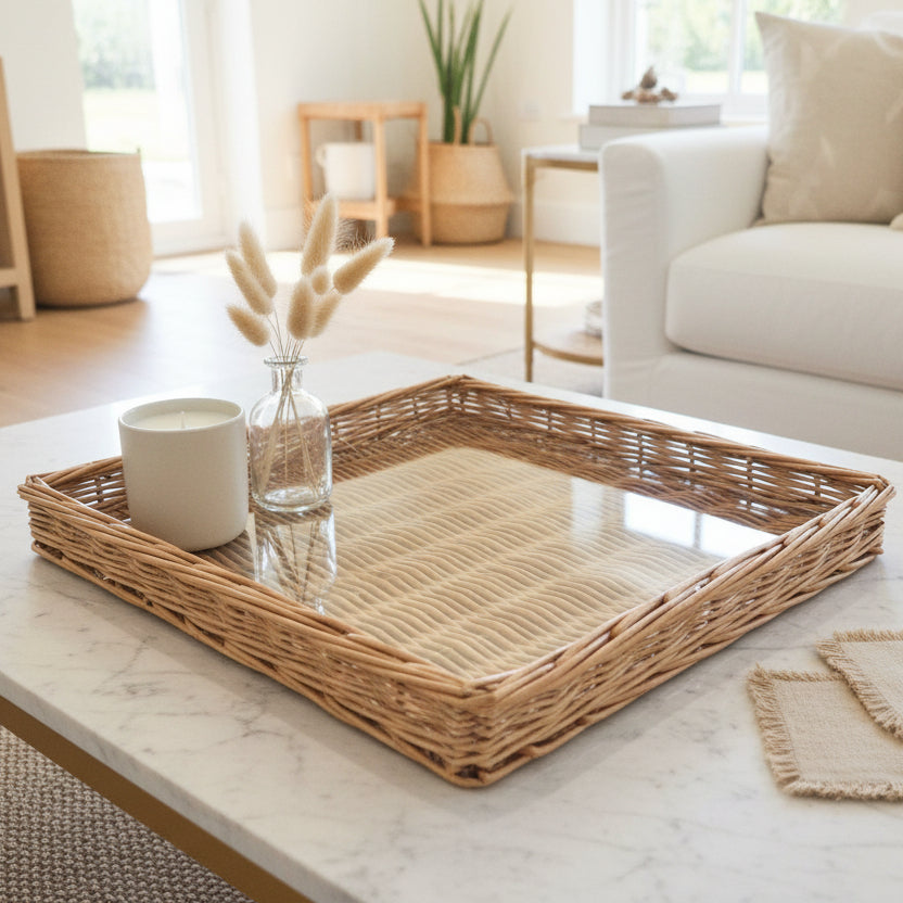 Tray Woven XL w/Glass
