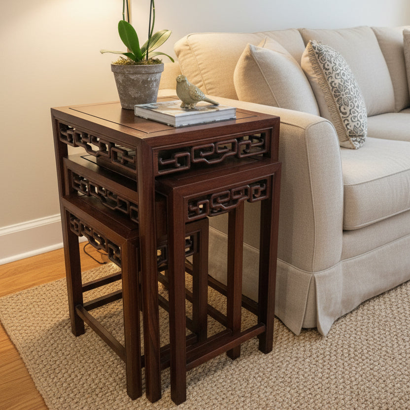 Chinese Hardwood Nest Tables 4u