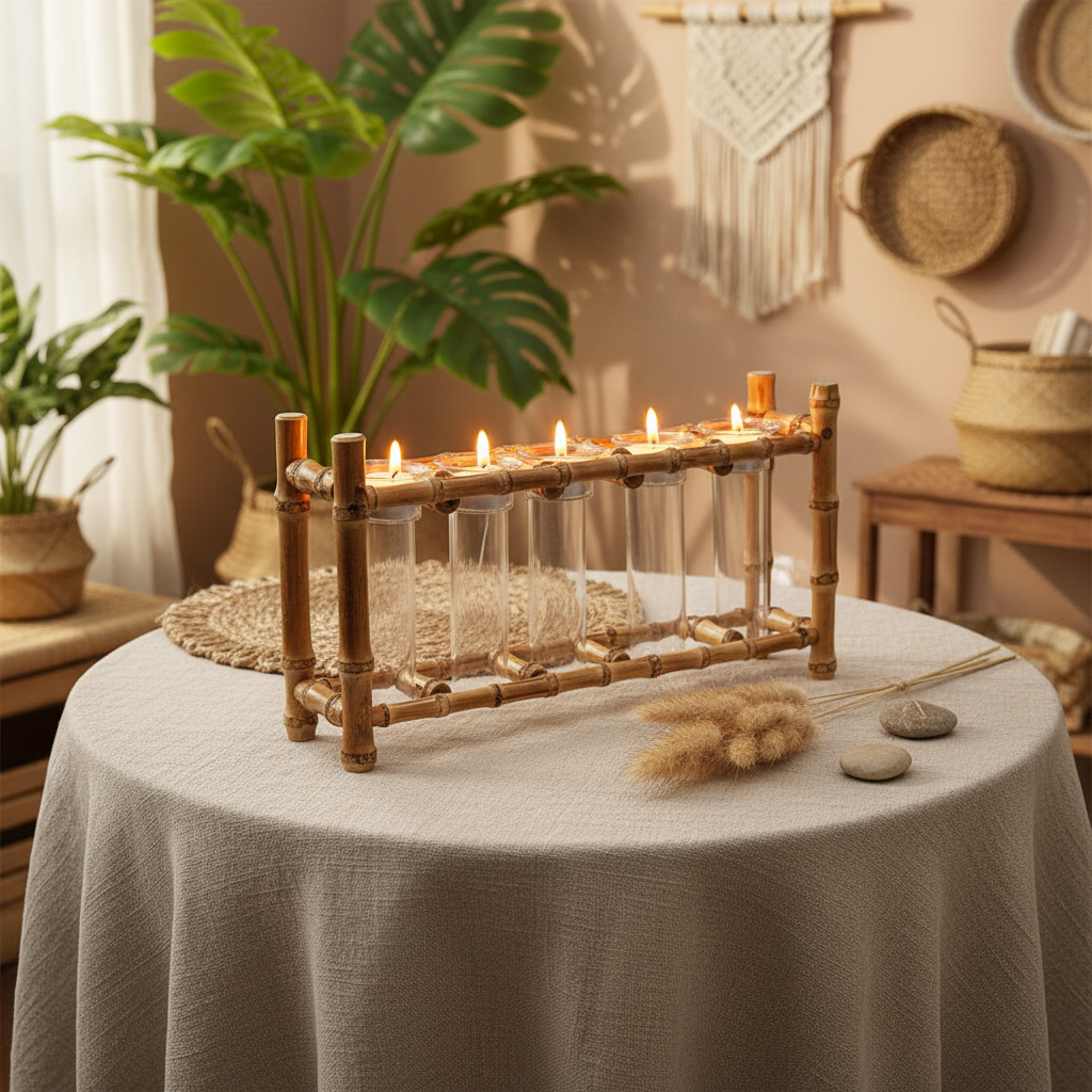5 Tube Bamboo Vase