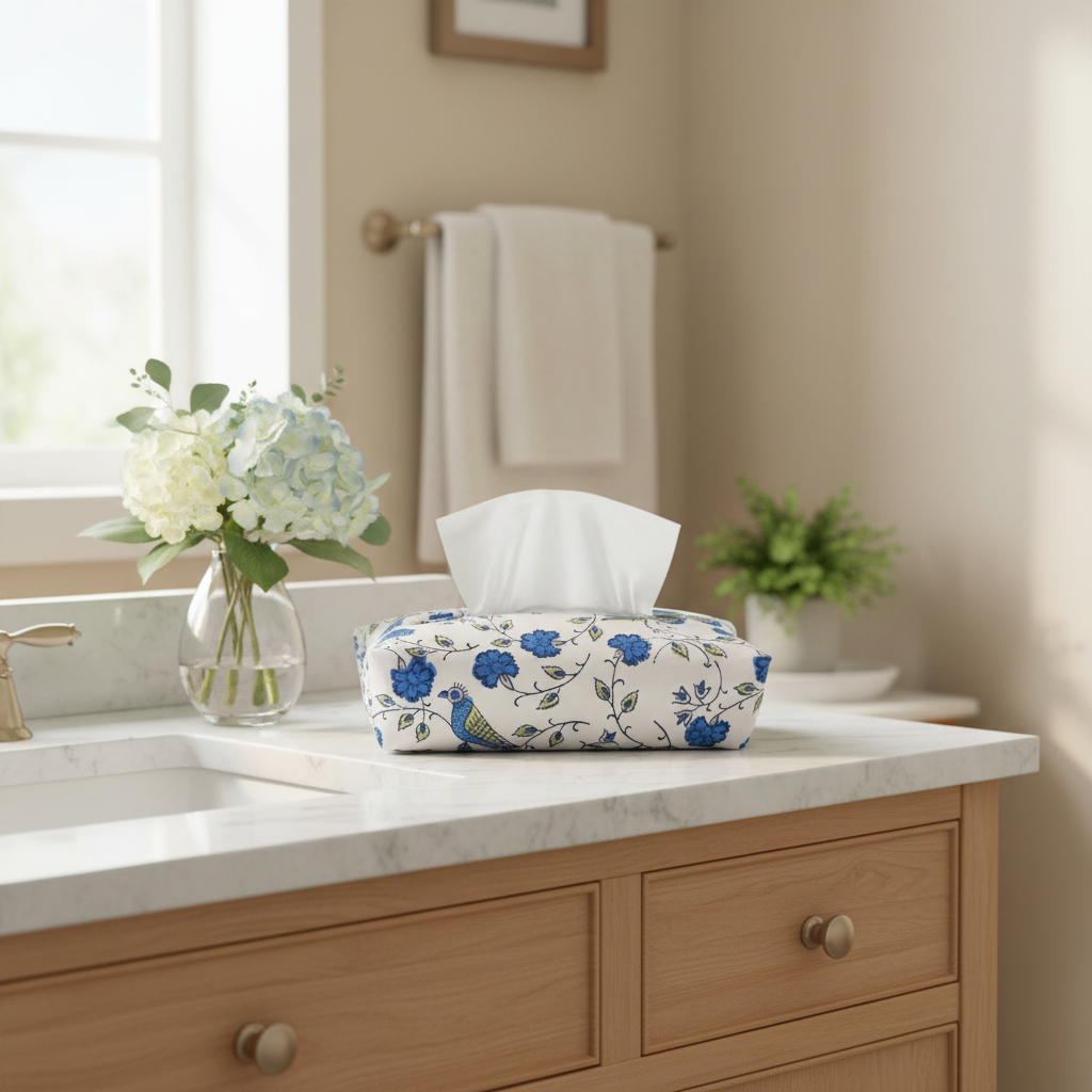 Fabric Tissue Box Cover - Bird Jal