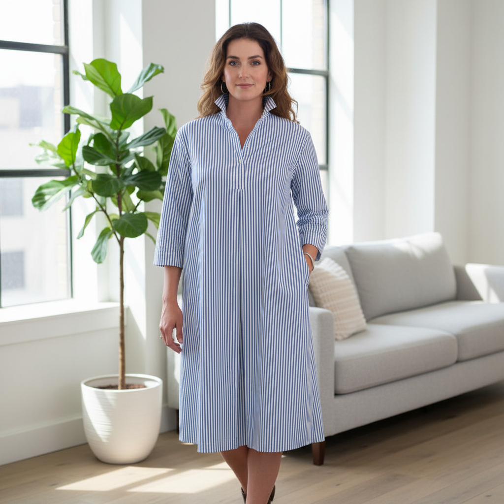 Collared Dress - Stripe