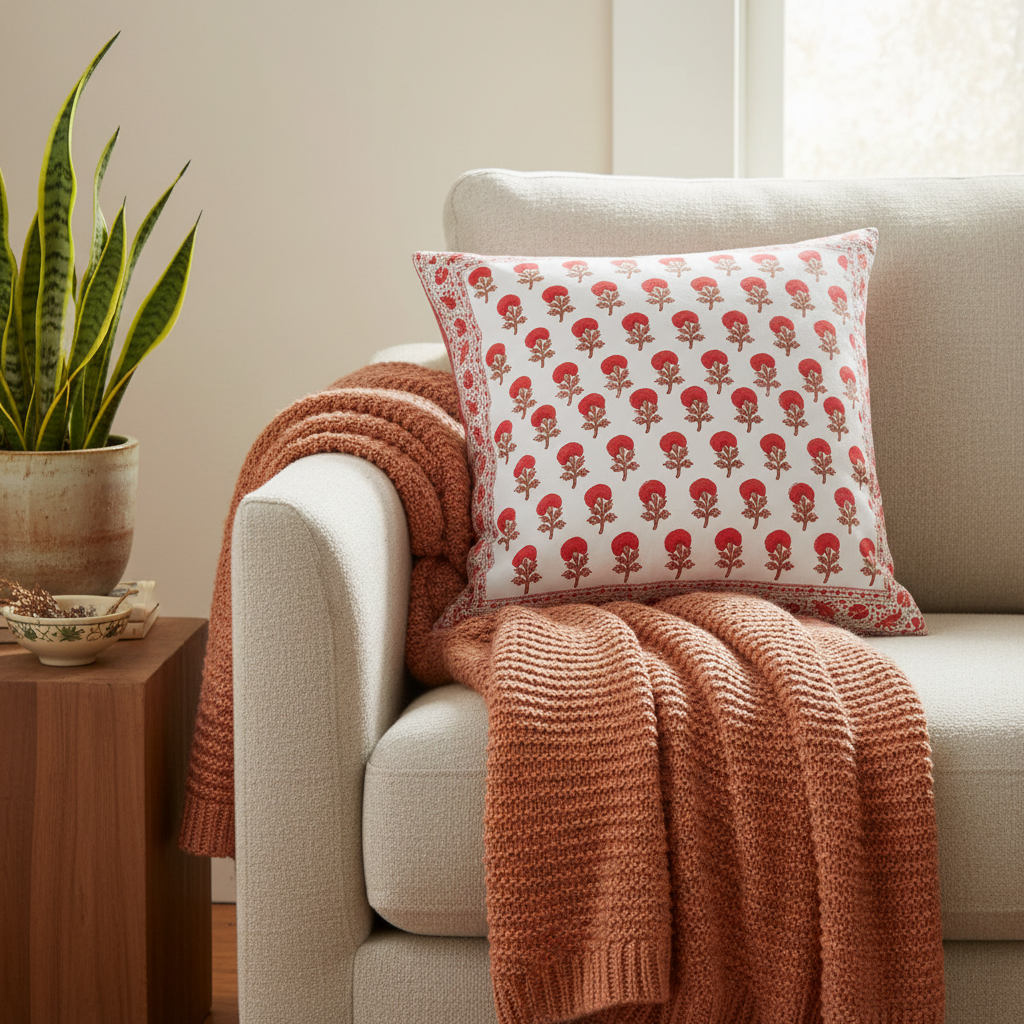 Indian Summer Border Cushion Cover  55 x 55cm