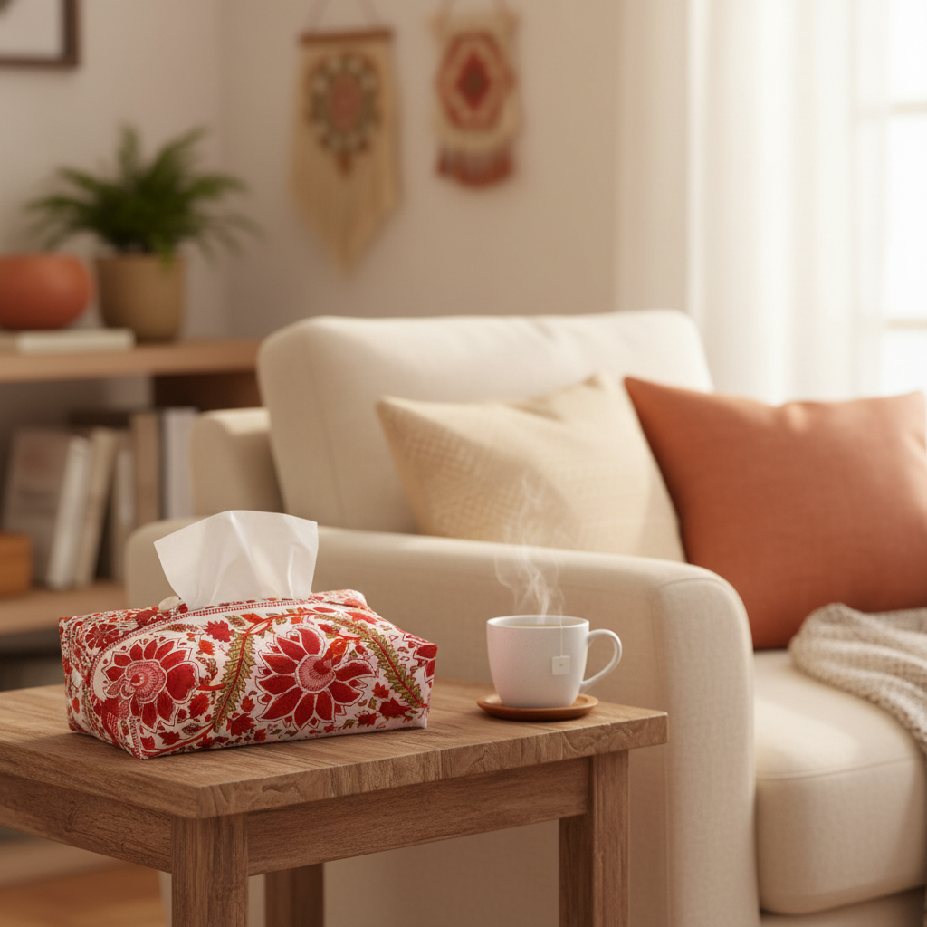 Fabric Tissue Box Cover - Indian Summer