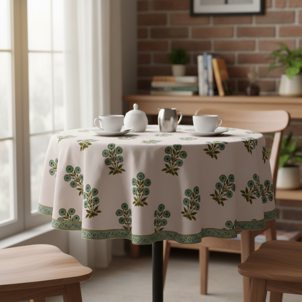 Tablecloth - Round- Five Flower