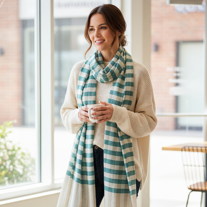 Gingham Cashmere Scarf