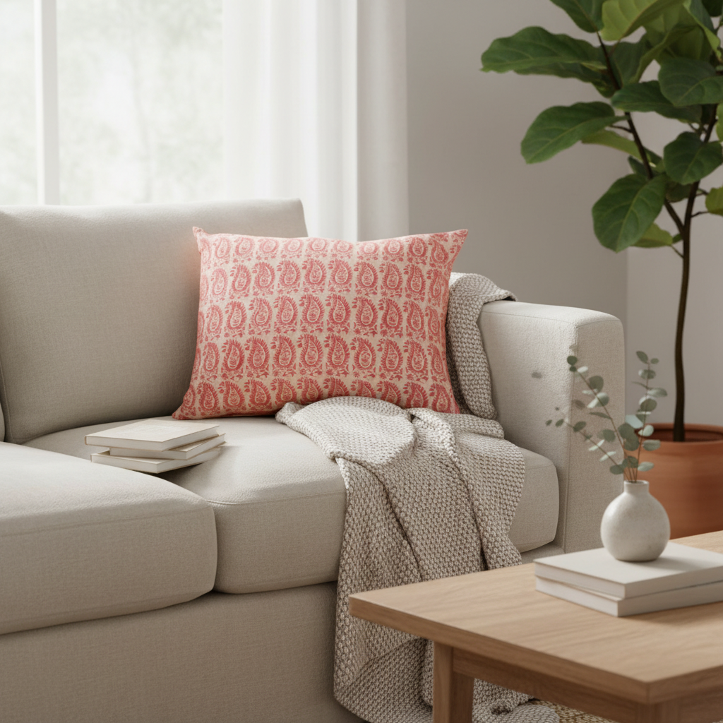 Cushion Cover  Block Print  Large Rect. 60x45