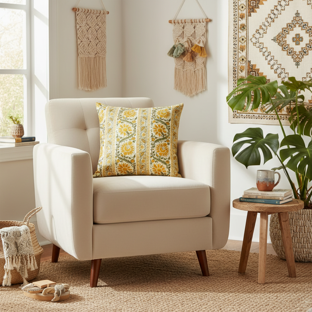 Indian Summer Border Cushion Cover  55 x 55cm