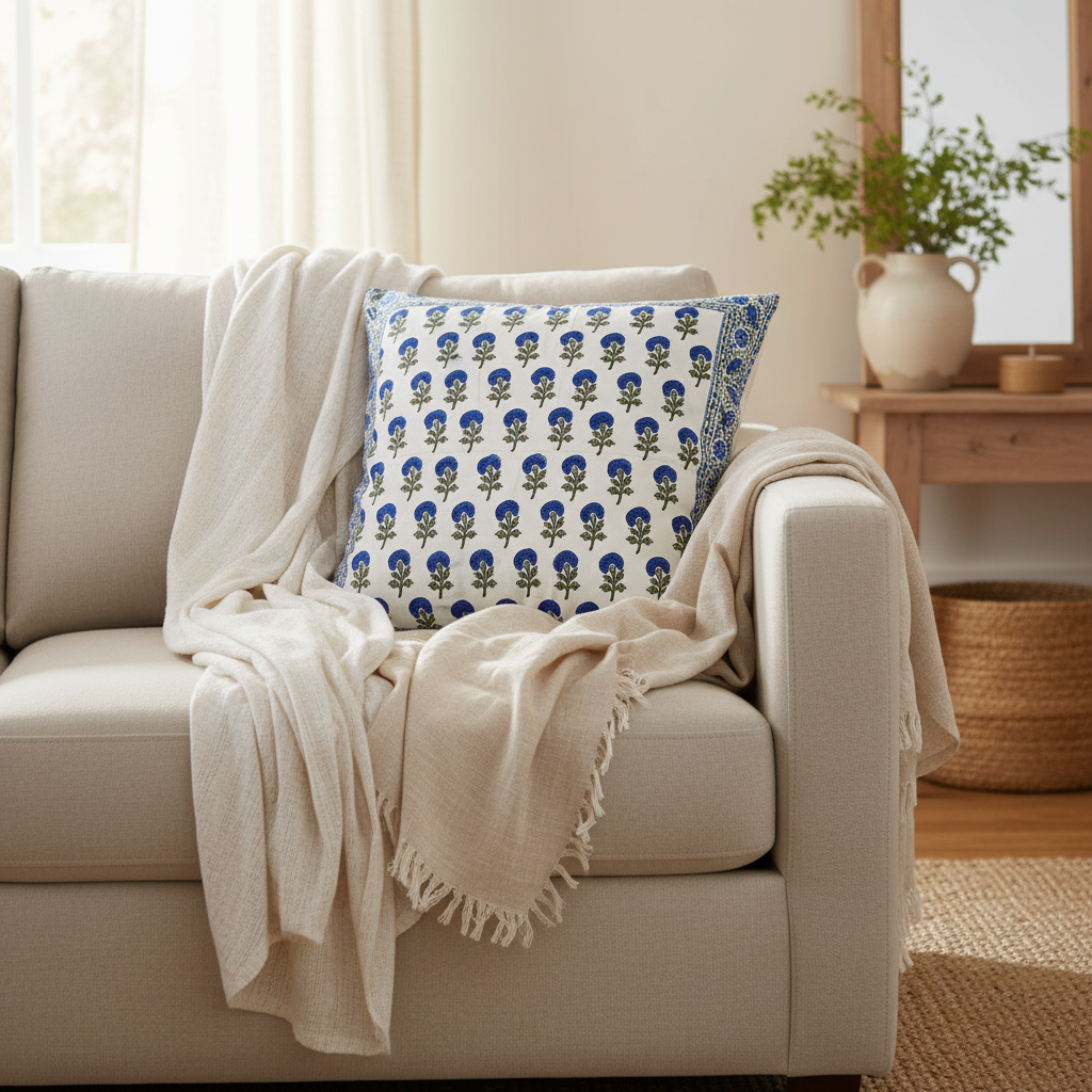 Indian Summer Border Cushion Cover  55 x 55cm