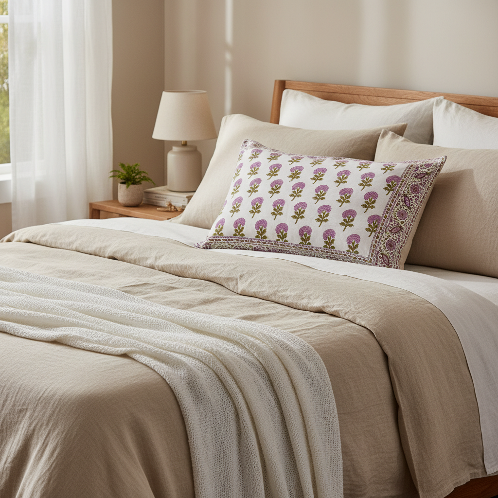Pillow Case - Block Printed - Indian Summer