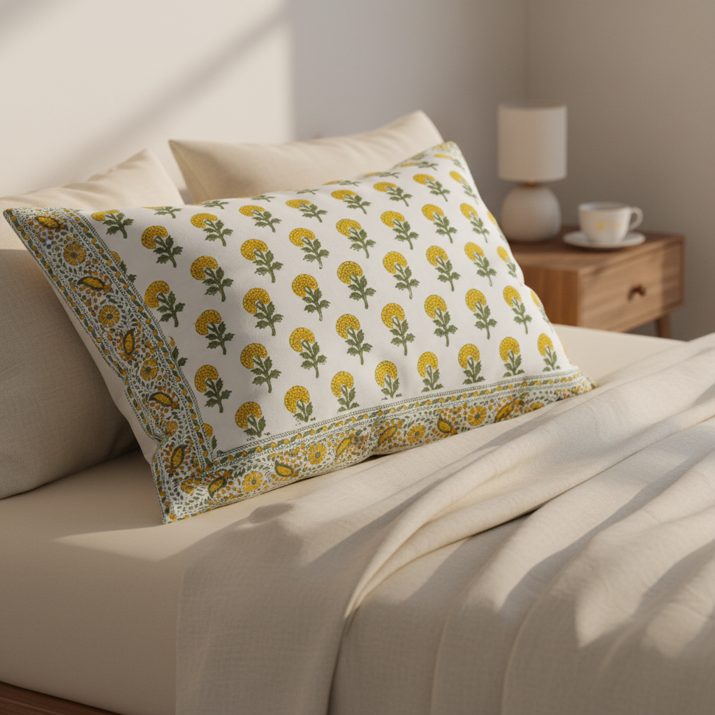 Pillow Case - Block Printed - Indian Summer