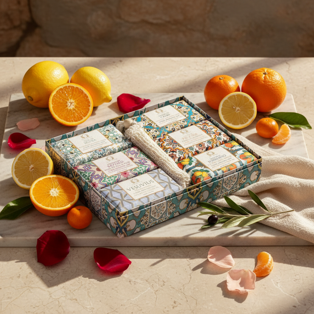 6 Pack Italian Soap & Sisal Bag