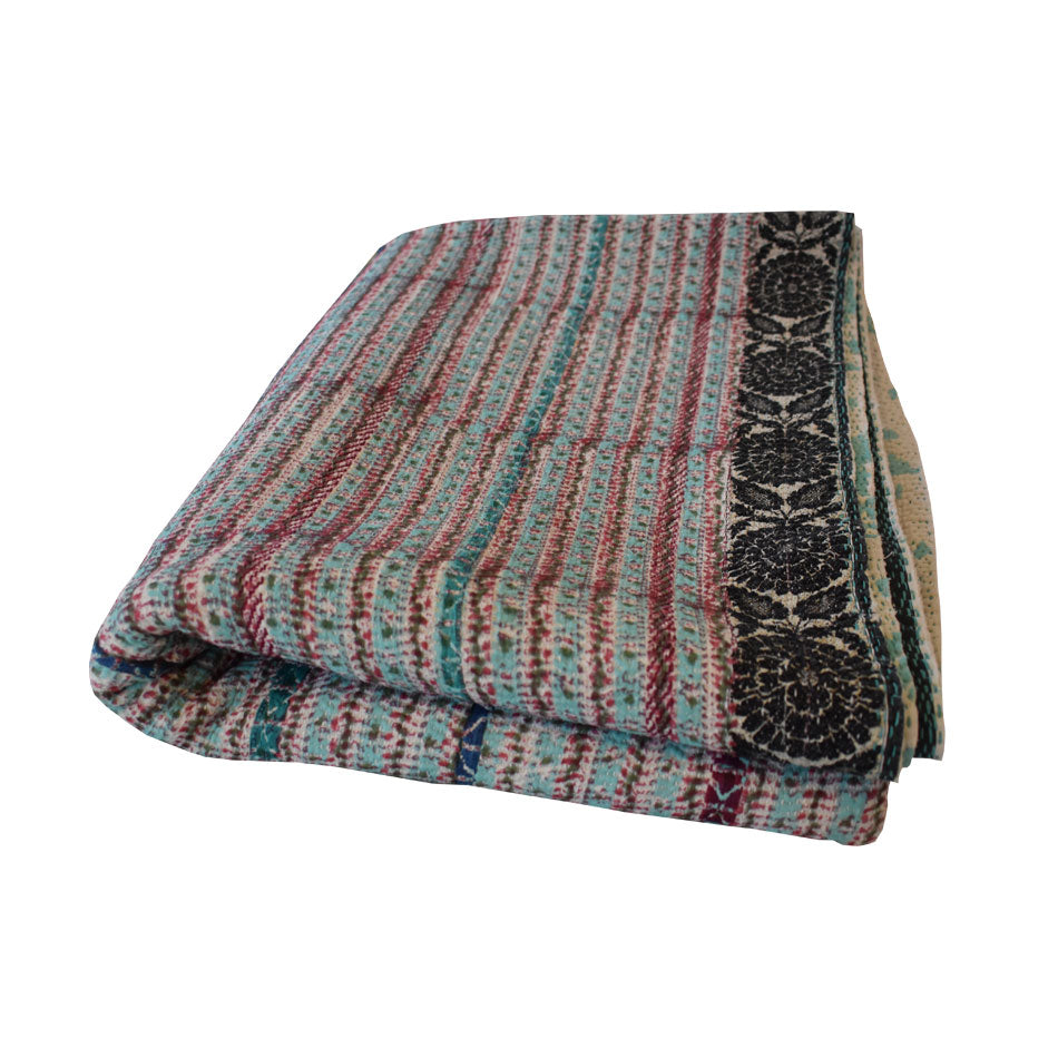 Kantha Aqua Stripe - 140x200cm