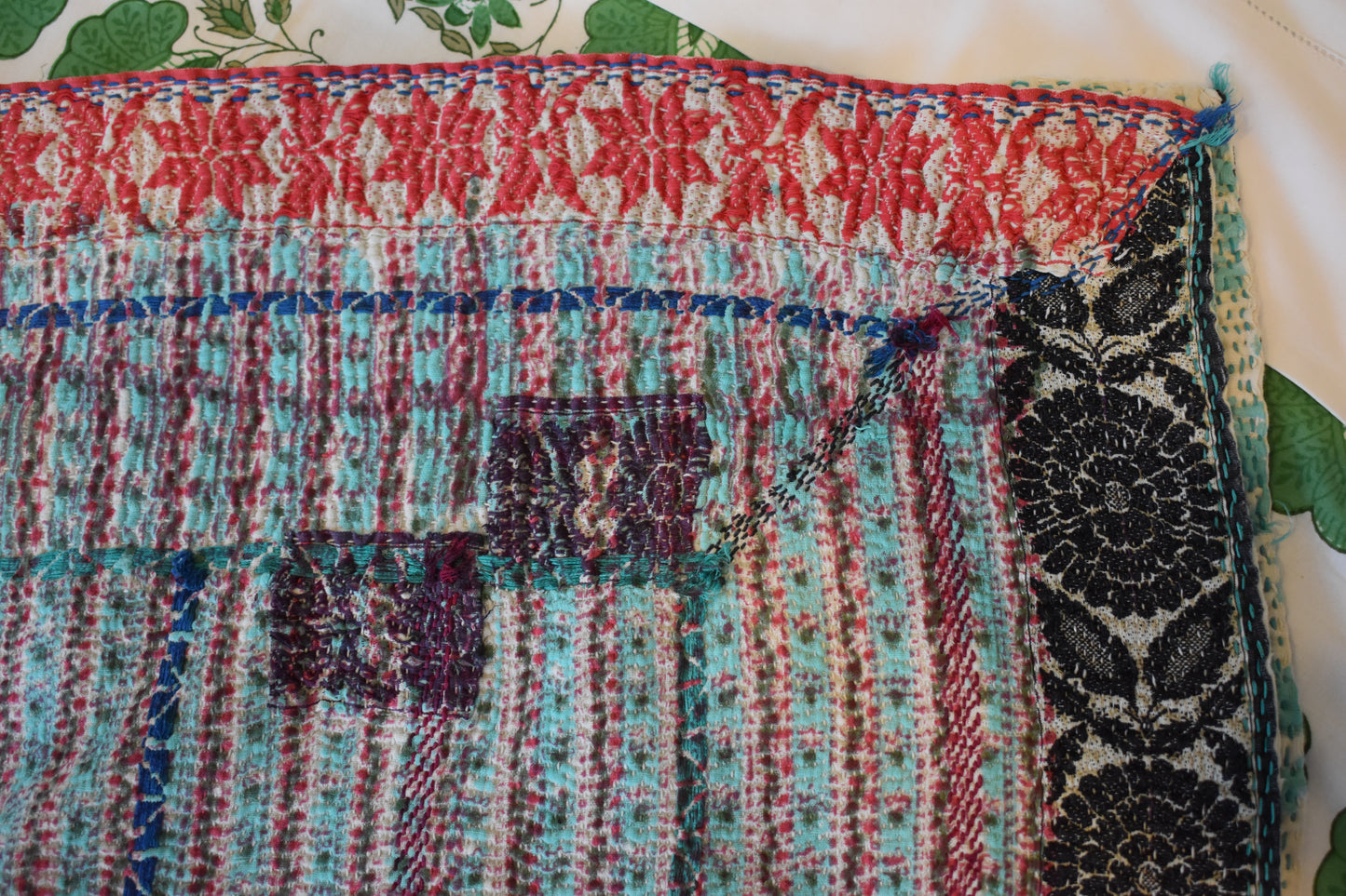 Kantha Aqua Stripe - 140x200cm